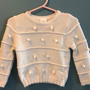 Egg by Susan Lazar cream toddler girl sweater